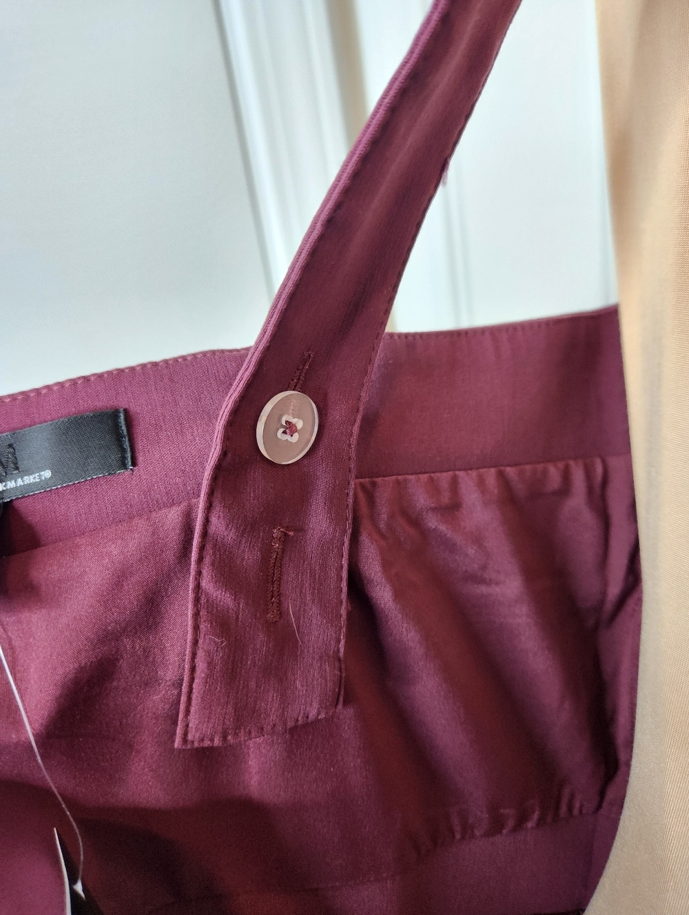 WHBM Sleeveless Front Button Sheath Dress Windsor Wine Size 12 NWT - Picture 11 of 14